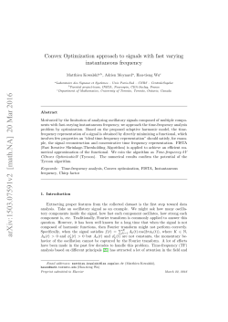 Convex Optimization approach to signals with fast varying