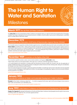 The Human Right to Water and Sanitation&mdash;Milestones