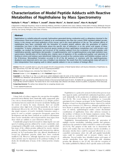 Characterization of Model Peptide Adducts with Reactive