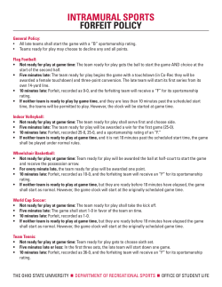 Forfeit Policy - OSU Rec Sports
