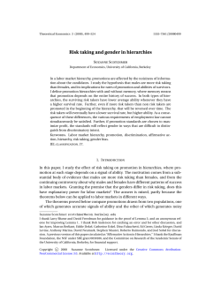 Risk taking and gender in hierarchies