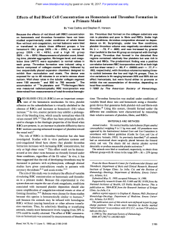 Effects of Red Blood Cell Concentration on