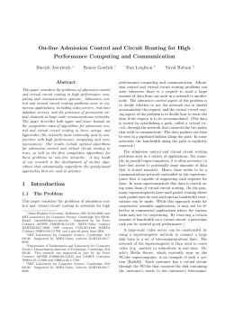 On-line Admission Control and Circuit Routing for High Performance