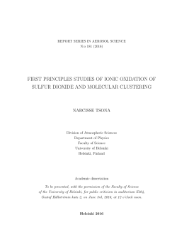 first principles studies of ionic oxidation of sulfur dioxide and