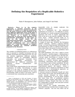 Defining the Requisites of a Replicable Robotics Experiment