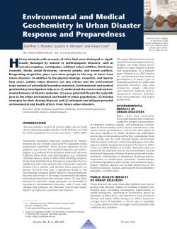 Environmental and Medical Geochemistry in Urban Disaster