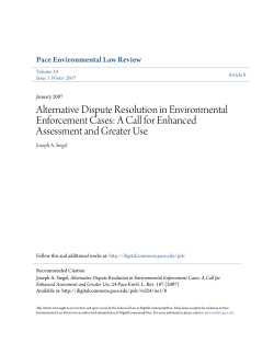 Alternative Dispute Resolution in Environmental Enforcement Cases