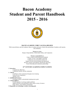 Bacon Academy Student and Parent Handbook 2015