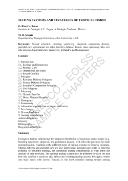 Mating Systems and Strategies of Tropical Fishes