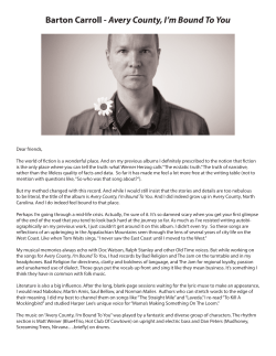 Barton Carroll - Avery County, I`m Bound To You