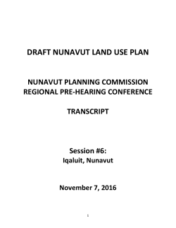 Transcript of Iqaluit Regional PHC-November 7 2016