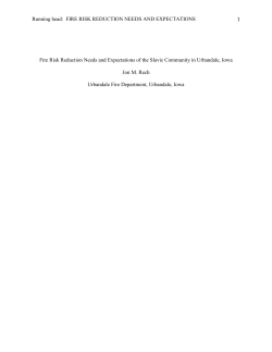 Fire Risk Reduction Needs and Expectations of the Slavic