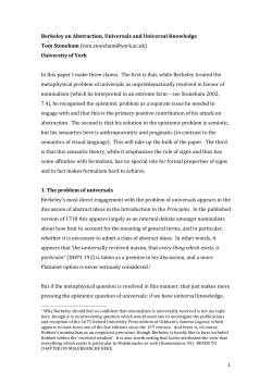 Berkeley on Abstraction, Universals, and Universal Knowledge