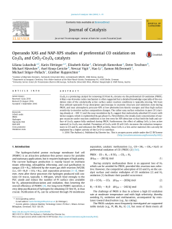 Operando XAS and NAP-XPS studies of preferential CO oxidation