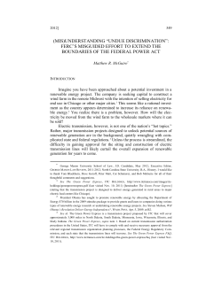 (Mis)Understanding &ldquo;Undue Discrimination&rdquo;: FERC`S Misguided