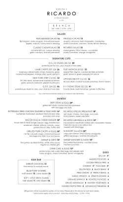 Brunch Menu - Ricardo Steak House
