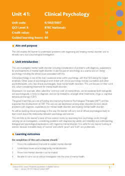 Unit 41: Clinical Psychology