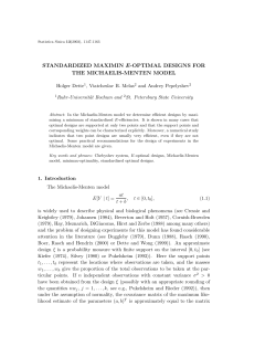 standardized maximin e-optimal designs for the michaelis