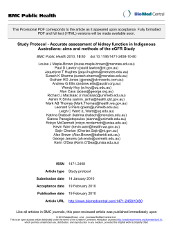 BMC Public Health - Australian Indigenous HealthInfoNet