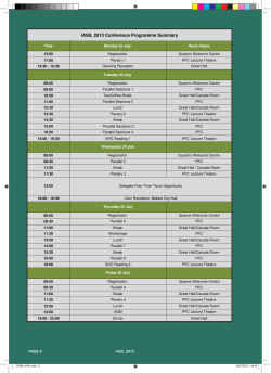 Final Programme - Queen`s University Belfast