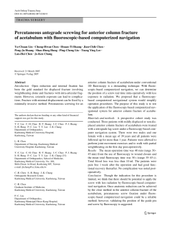 Percutaneous antegrade screwing for anterior column fracture of