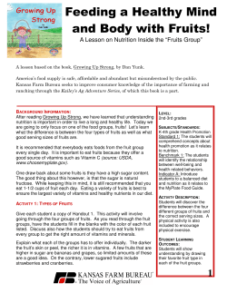 Day Three - Feeding a Healthy Mind and Body with Fruits!