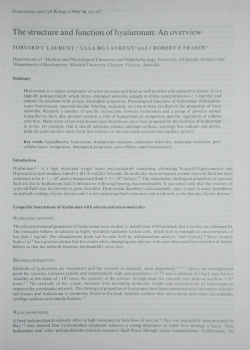 The structure and function of hyaluronan: An overview