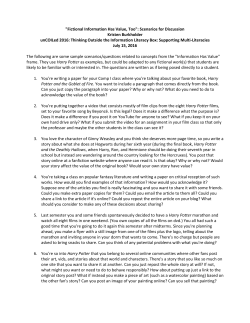 "Fictional Information Has Value, Too": Scenarios for Discussion