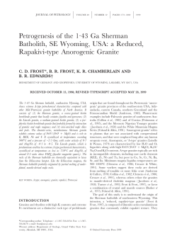 Petrogenesis of the Sherman Batholith