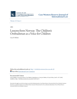 Lessons from Norway: The Children`s Ombudsman as a Voice for