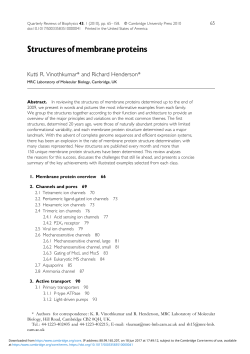 Structures of membrane proteins