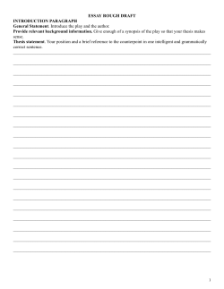 ESSAY ROUGH DRAFT INTRODUCTION PARAGRAPH General