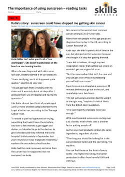 The Importance of Using Sunscreen
