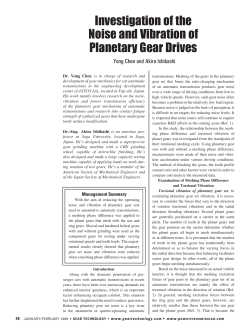 Investigation of the Noise and Vibration of Planetary Gear Drives