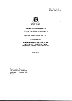 Prices in Sequential Auctions - Faculty of Business and Economics