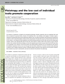 Pleiotropy and the low cost of individual traits promote cooperation