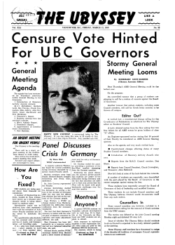 Censure Vote Hinte d For U BC Governors - UBC Library