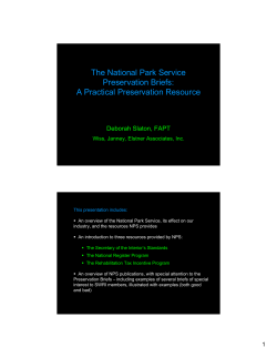 The National Park Service Preservation Briefs: A Practical