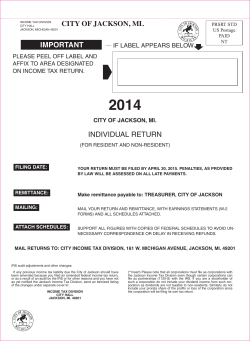 City of Jackson J1040 2014 Tax Form
