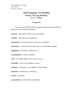 GED Language Arts Reading - PWCS-TV
