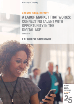 a labor market that works: connecting talent with