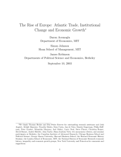 The Rise of Europe: Atlantic Trade, Institutional Change and