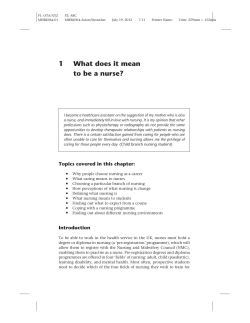 1 What does it mean to be a nurse?