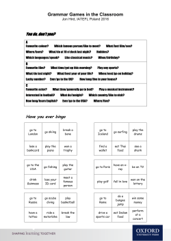Grammar Games in the Classroom, Poland 2016