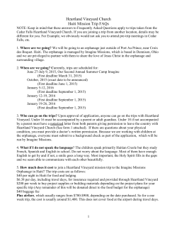 Heartland Vineyard Church Haiti Mission Trip FAQs