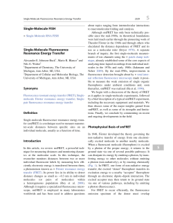 Single-Molecule FISH Single-Molecule Fluorescence Resonance