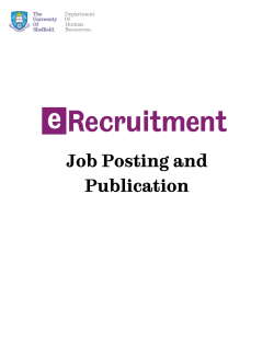 Job Posting and Publication - The University of Sheffield