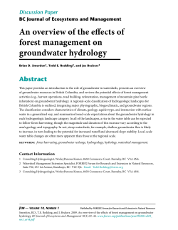 An overview of the effects of forest management on groundwater