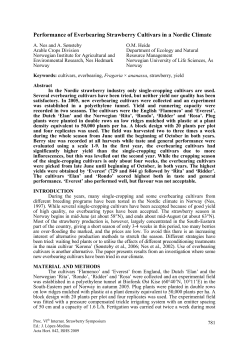 Performance of Everbearing Strawberry Cultivars in a Nordic Climate