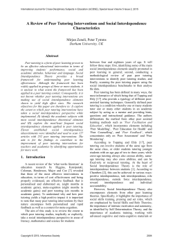 A Review of Peer Tutoring Interventions and Social